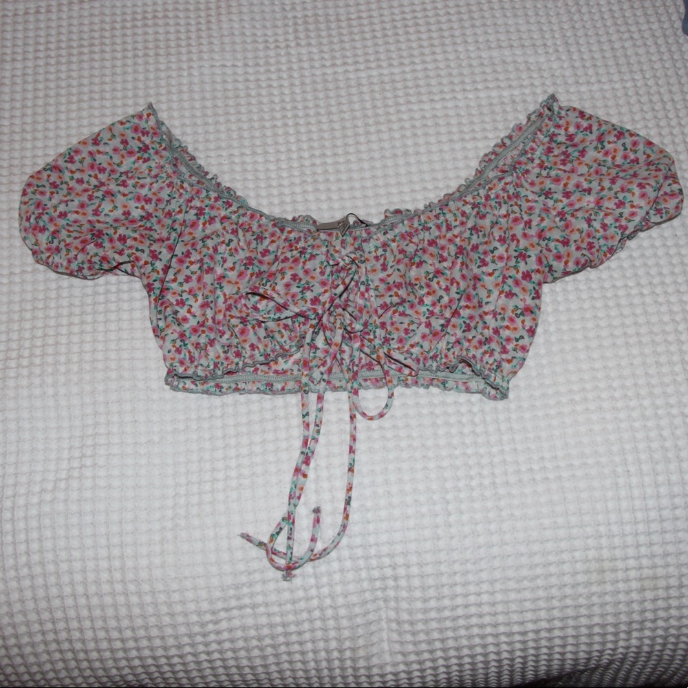 Small flower crop top
